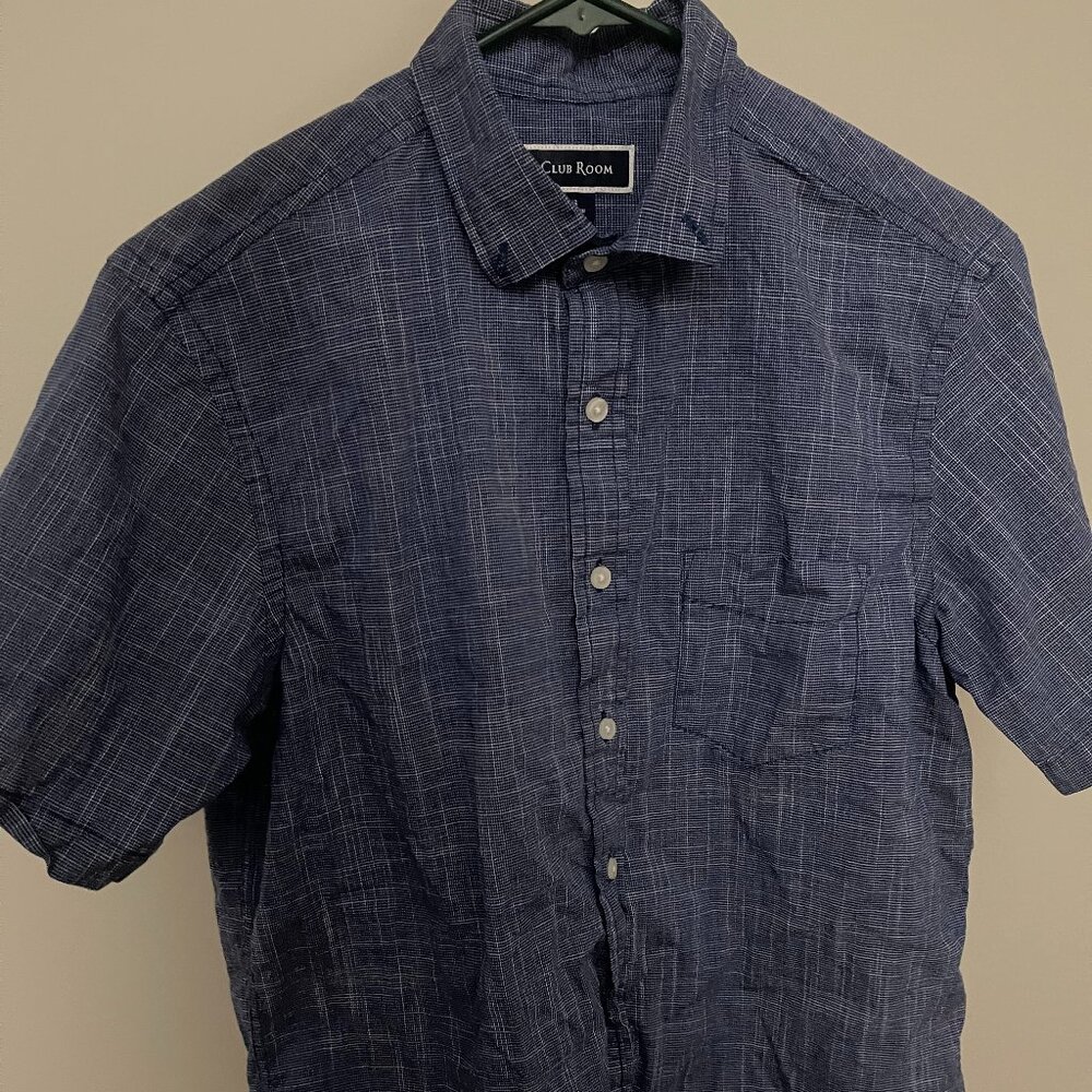 Men’s Club Room Short Sleeve Button-up Shirt Size Small
